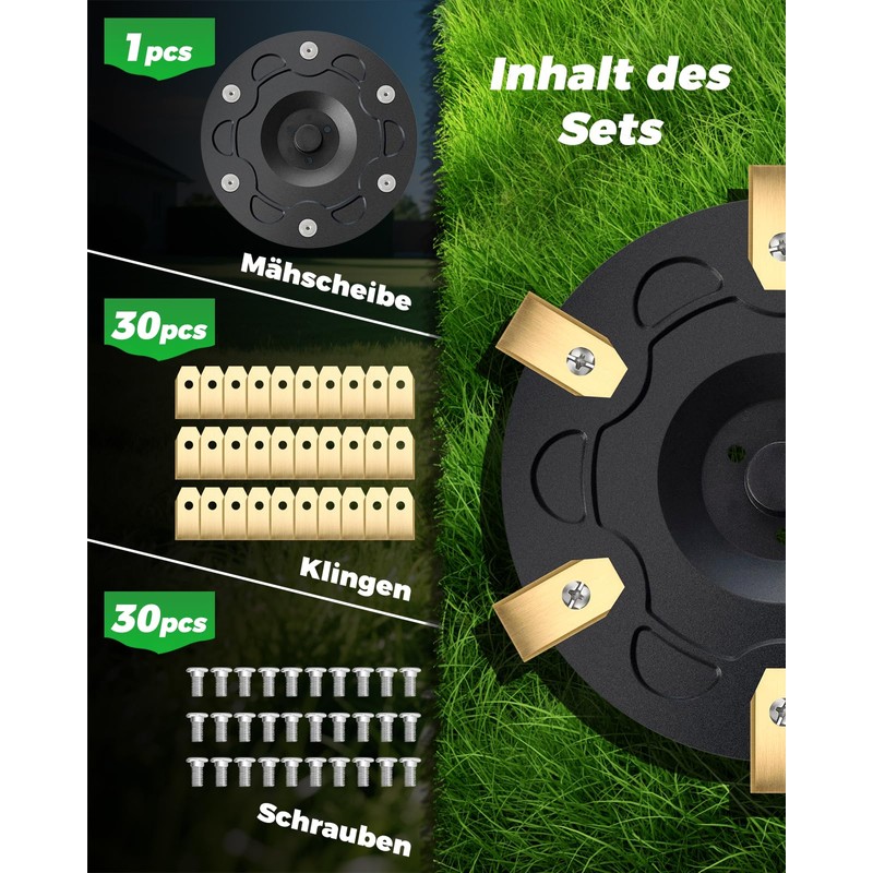 Yivy Robot Lawnmower Blade Plates + 30 Blades, Compatible with