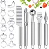 Aemygo 17 Pcs Fruit Carving Knife, Stainless Steel Kitchen Fruit