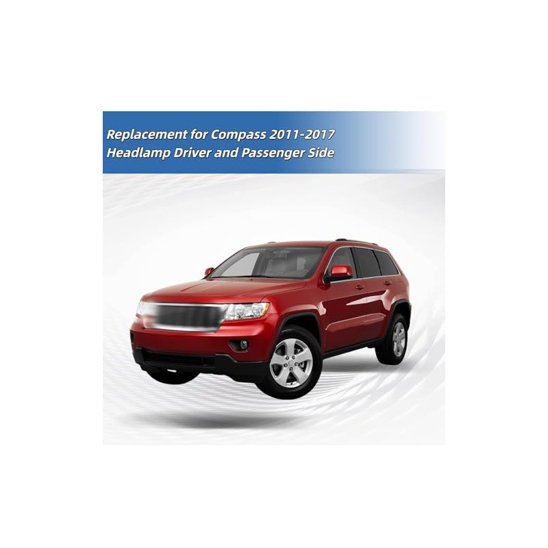 Silscvtt Conjunto de faros delanteros de repuesto para Compass 2011-2017,