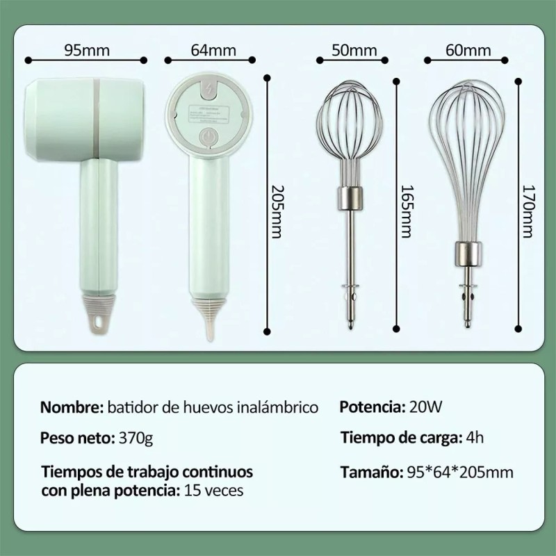 EGTMA Batidora Eléctrica De 3 Velocidades 2 Cabezas Para Alimentos
