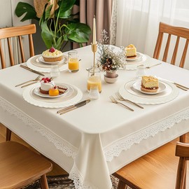 HEYOMART Round Placemats and Coasters Set of 6, Braided Woven Placemats Washable Heat Resistant Table Mats for Kitchen Dining Table Home Restaurant, Beige