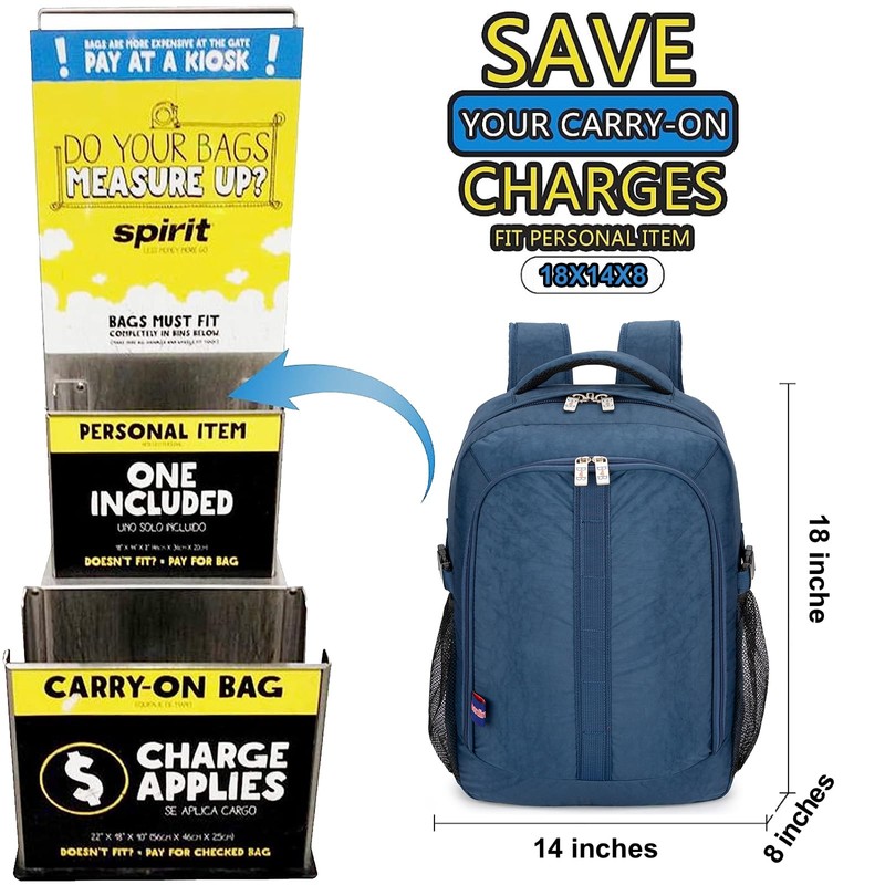 Boardingblue Under-Seat Backpack for Spirit, Frontier, American - Fits 18