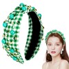 St.Patrick's Day Headband for Women Green Lucky Shamrock Headband Pearly