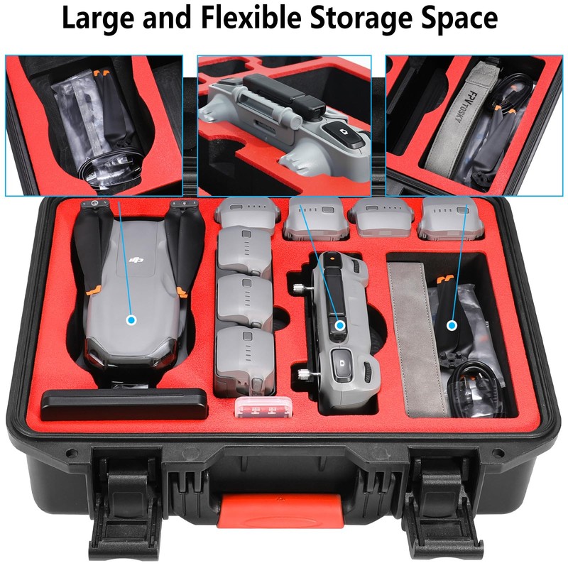 FPVtosky Hard Case for DJI Air 3S/Air 3 Drone/Fly More