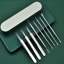 Stainless steel 8 types of sebum extruder blackhead tweezers sebum remover - 8 types of sebum extruders / 스테인레스 8종 피지압출기 블랙헤드 핀셋 피지제거기 - 8종 피지압출기
