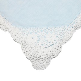 CTM® Women's Cotton Bonnie Lace Handkerchief, White