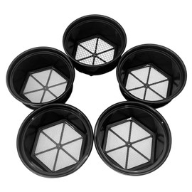 Sluice Fox 13 1/4 inch Gold Classifier Prospecting pan - Stainless Steel mesh sifting pan fits ATOP 5 Gallon Bucket; mealworm Strainer and Shark Tooth Sifter 5 Pack Black (A)