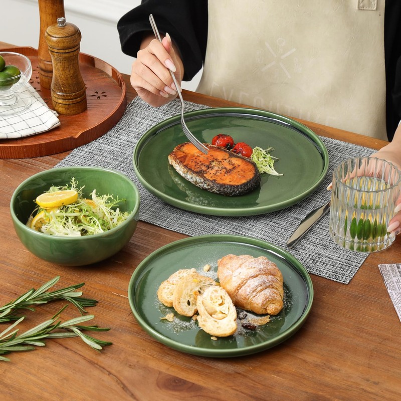 Vicrays Ceramic 12 Pieces Dinnerware Set - Dinner Plates Salad