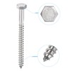 sourcing map Hex Lag Screws, M6 x 80mm 304 Stainless