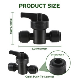 Kalolary 10PCS Quick Connect 1/4" Drip Irrigation Shut Off Valve, Universal Drip Irrigation for 1/4 Inch Tubing Coupling Valve, Leak Free Connector Locking Fitting for Drip Irrigation System