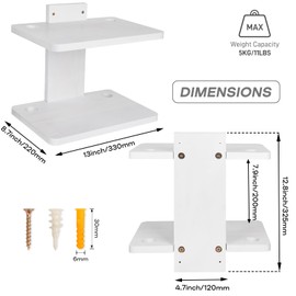 BEARUT Small Mini Projector Shelf/Projector Wall Mount Floating Shelf/Router Shelf/Modem Cable Box Shelf/Projector Rack Holder/Projector Mount by Solid Wood White2