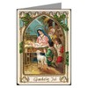 Twelve 3.5x5 Vintage Holiday Note Cards In A Boxed Set Of Baby Jesus In A Manger With Glædelig jul In Danish Merry Christmas Featuring Mary and The Shepards