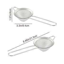 18 PCS Tea Strainers Cocktail Strainer Stainless Steel Fine Mesh Small Strainer, 3.3''Mini Tea Strainer with Long Handle for Cocktails Tea Herbs&Drinks,Conical Tea Filter Bar Colander Food Loose Tool