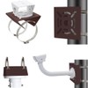 Universal Vertical Pole Mount Adapter with 2 Loops Brown Stainless