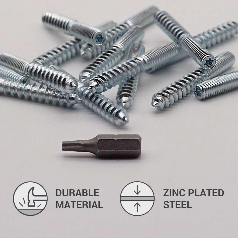 SKIR'CO (50 pcs) Hanger Bolts M6 x 50 mm, Double