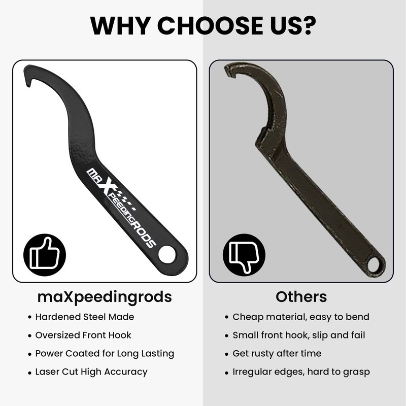 maXpeedingrods Universal C Spanner Hook Wrench Set Coilover Spring Adjustment