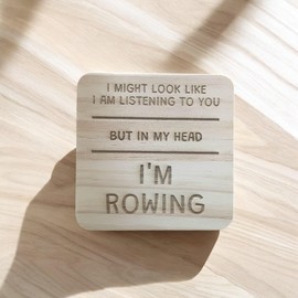 Ashton and Finch Funny Rowing Coaster Laser Engraved Gift Wooden