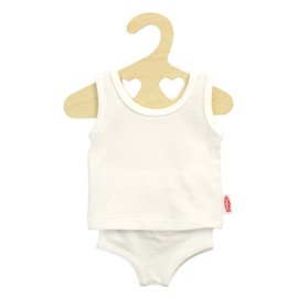 Heless 9221 Abbigliamento per Bambole in Jersey Elastico, Set di Biancheria Intima 2 Pezzi in Bianco con Maglietta e Mutandine per Bambole e Animali di Peluche di Dimensioni 2025 Cm
