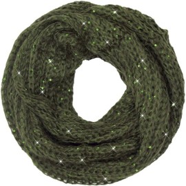Caspar SC330 Women's Soft Knitted Loop with Sequins, Green, Unit size