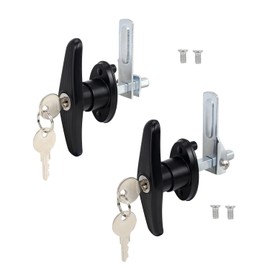 QZATTCAEN Truck Cap Locking T-Handle, Matching Set T-Handles Lock, Truck Cap Topper Camper Shell Locking T-Handle, Keyed Alike Black T-Handle Lock kit (Left&Right)-Complete Set (2 Locks)