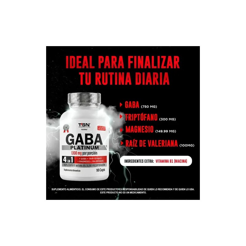 Gaba Tsn Platinum Cápsulas Aminoácidos Vegano Gluten 54g