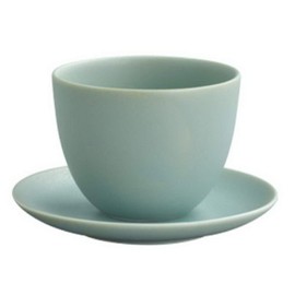 KINTO 17145 PEBBLE Cup & Saucer, 6.1 fl oz (180 ml), Moss Green