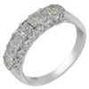 Solid 925 Sterling Silver Ladies Cubic Zirconia CZ & Opal