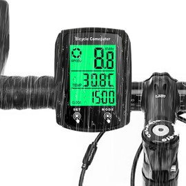 Bike Computer, IP54 Waterproof Bicycle Speedometer Odometer 19 Functions with LCD Backlight Display Touch Screen Speedometer GPS Cycling Computers Universal Cycle Road Bike Accessories