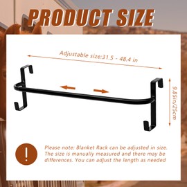 Kritkin 6 Pcs Blanket Rack with Tack Rack 34 inch Portable Horse Saddle Blanket Bar Hanging for Hanging Horse Saddle Blankets Pads, Adjustable Length