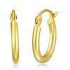 14k REAL Yellow Gold 2mm Thickness Hinged Hoop Earrings (13