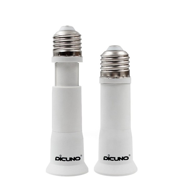 DiCUNO E26 to E26 Base Extension Adapter, Adjustable Length 8cm-10.5cm,