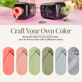 beetles Gel Polish Set 6 Colors Glitter Nude Coral Green Light Blue Gel Nail Polish Kit Soak off Uv Nail Salon Southern Belle