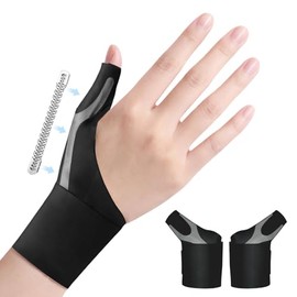 2Pcs Ergonomical Thumb Support for Arthritis, Lightweight & Breathable Thumb Splint for Right Left Hand, Adjustable Thumb Brace for Women Men Sports Work Tendonitis Trigger Thumb (M,Black)