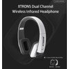 XTRONS Weiße IR Wireless Kopfhörer Dual Channel Stereo Infrarot Headsets