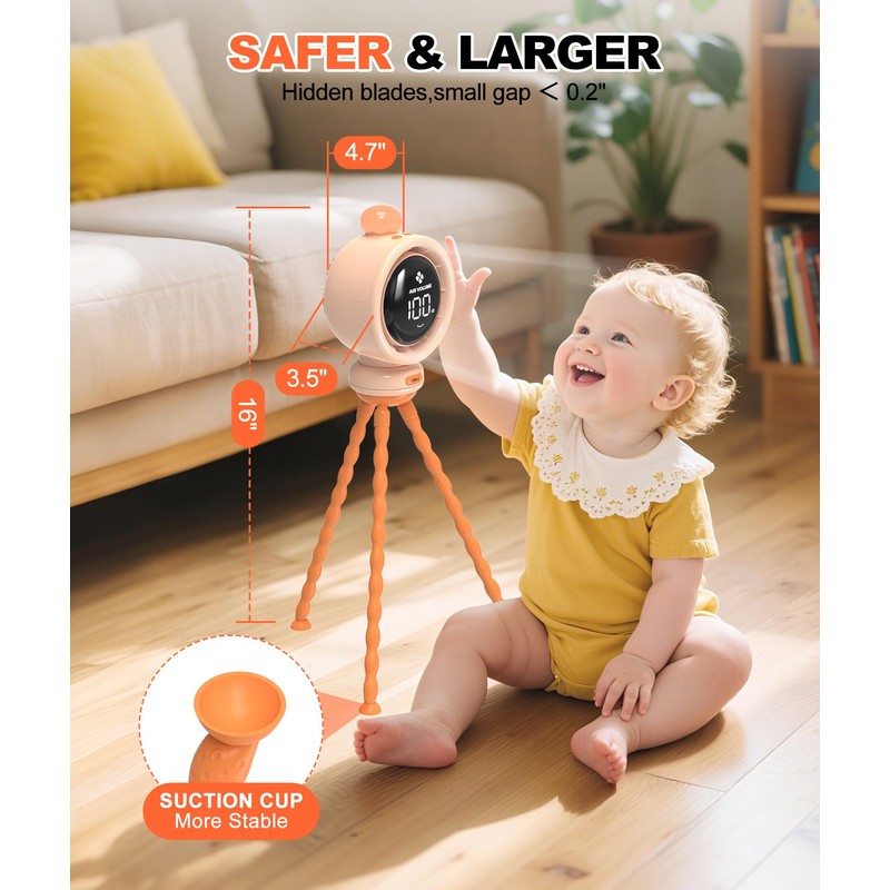 Baby Stroller Fan Large, Oscillating Turbo Portable Desk Fan Ultra