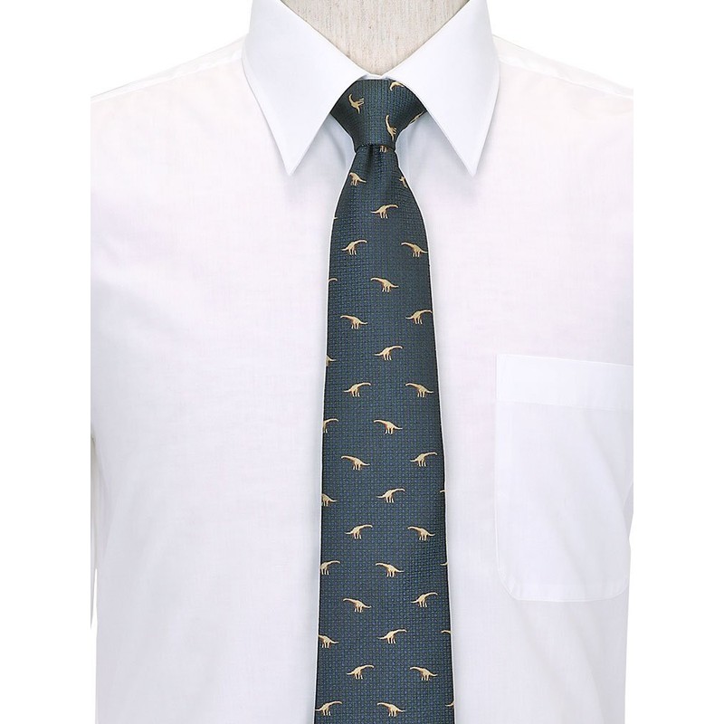 [COLORATA] Carolata Dinosaur Ancient Biological Pattern Necktie (100% Silk /