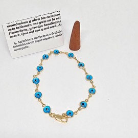 Unbranded GOLD FILLED EVIL EYE GOOD LUCK BRACELET / PULSERA OJO TURCO FREE INCIENSO ORACIO