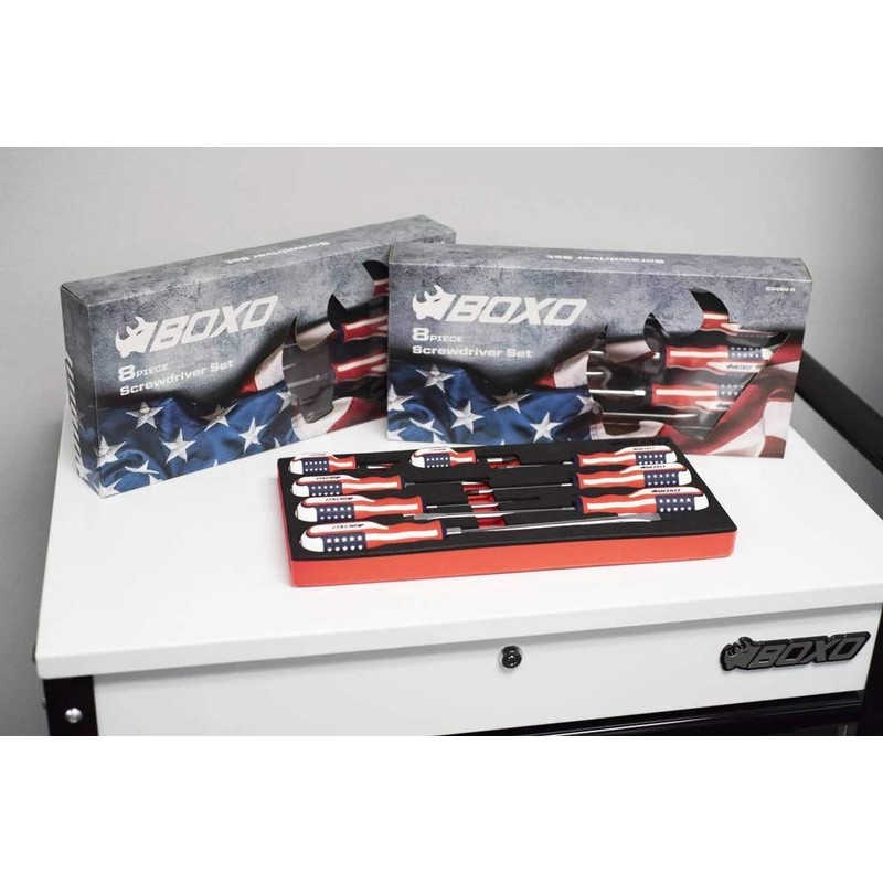 BOXO Limited Edition 8-Piece American Flag Handle Screwdriver Set