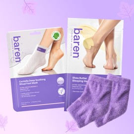 Varen Baren heel moisturizing experience set (2 heel patches + 2 foot packs + 1 pair of soft heel socks) / 바렌 뒷꿈치 보습 체험 SET (힐패치 2매입+풋 팩 2매입+보들 꿈치양말 1쌍)