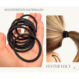 Premium Hair Scrunchie Set - Diameter 6 cm - 4 mm Thick Black - Higher Elasticity and Longer Life - Ideal for Sports and Everyday Use - Includes Box - Storage Box deedeeshaar®