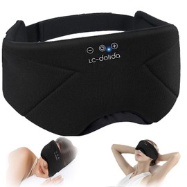Sleep Mask with Headphones Bluetooth 5.4, LC-dolida Wireless Music Eye Mask for Sleeping Headphones with Soft Bamboo Cotton Cooling Breathable,Ultra-Thin Stereo Speaker for Side Sleepers