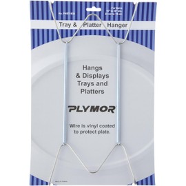 Plymor Stainless Steel Wall Mountable Tray and Platter Hanger, 14.25" H x 6.5" W x 0.875" D (for Trays or Platters 16" - 30"), Pack of 2