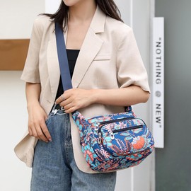 FAVORTALK Lightweight Nylon Women's Shoulder Bag Waterproof - Medium Crossbody Bag Shoulder Bag with Multiple Pockets Multi Pocket Handbags Women, B39113