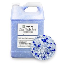 1 Gallon Premium Mixed Silicagel Beads with Blue Indicating Beads(Industry Standard 3-5mm) - 7 LBS Reusable