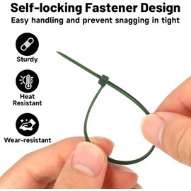 Green Zip Ties Assorted Sizes 400 Pack 4/6/8/12 Inch Cable Ties Heavy Duty Plastic Wire Ties UV Resistant Small Zip Tie Wraps Assortment Cord Management for Home, Gardening