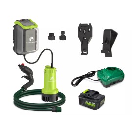 FLUENTPOWER Cordless Submersible Rain Barrel Water Pump Kit 18V Battery Operated