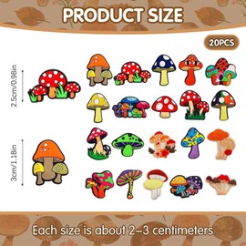 VEHYEGOI 20 Pieces Of Mushroom Shoe Decorations, Cartoon Shoe Decorations, Shoe Accessories, Shoe Decoration Accessories, Shoe Decoration Charm