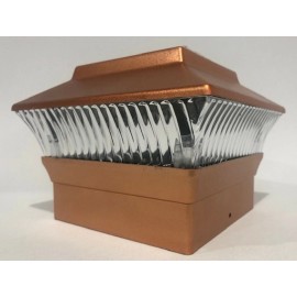 Garden Sunlight 6 Pack 4x4 Solar Powered Plastic Black/Copper LED Square Fence Post Light - COPPER