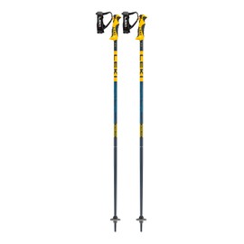 LEKI Kids’ Spitfire Lite S Lightweight Aluminum Ski Poles for Alpine Skiing - Denimblue-Aegeanblue-Mustardyellow - 105 cm