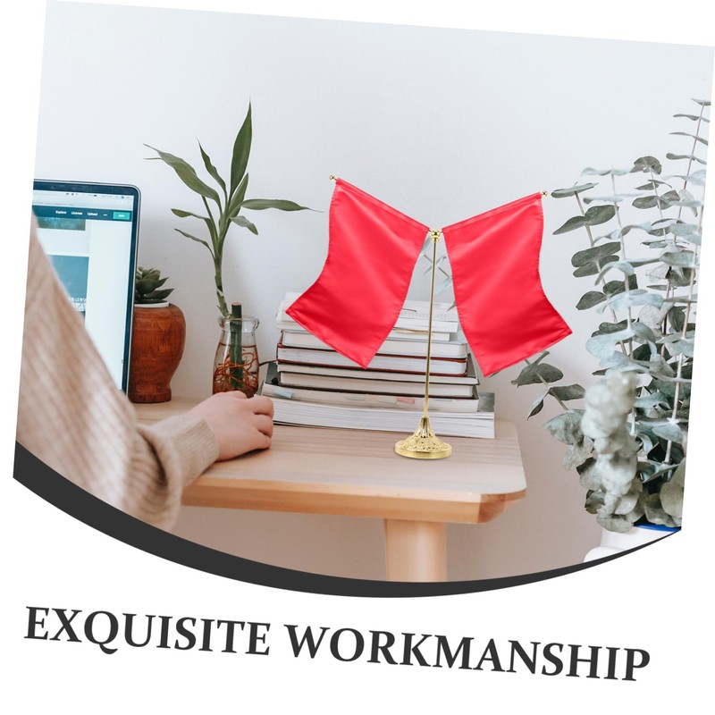 Outanaya Metal V Shaped Table Flag Holder with Stable Base